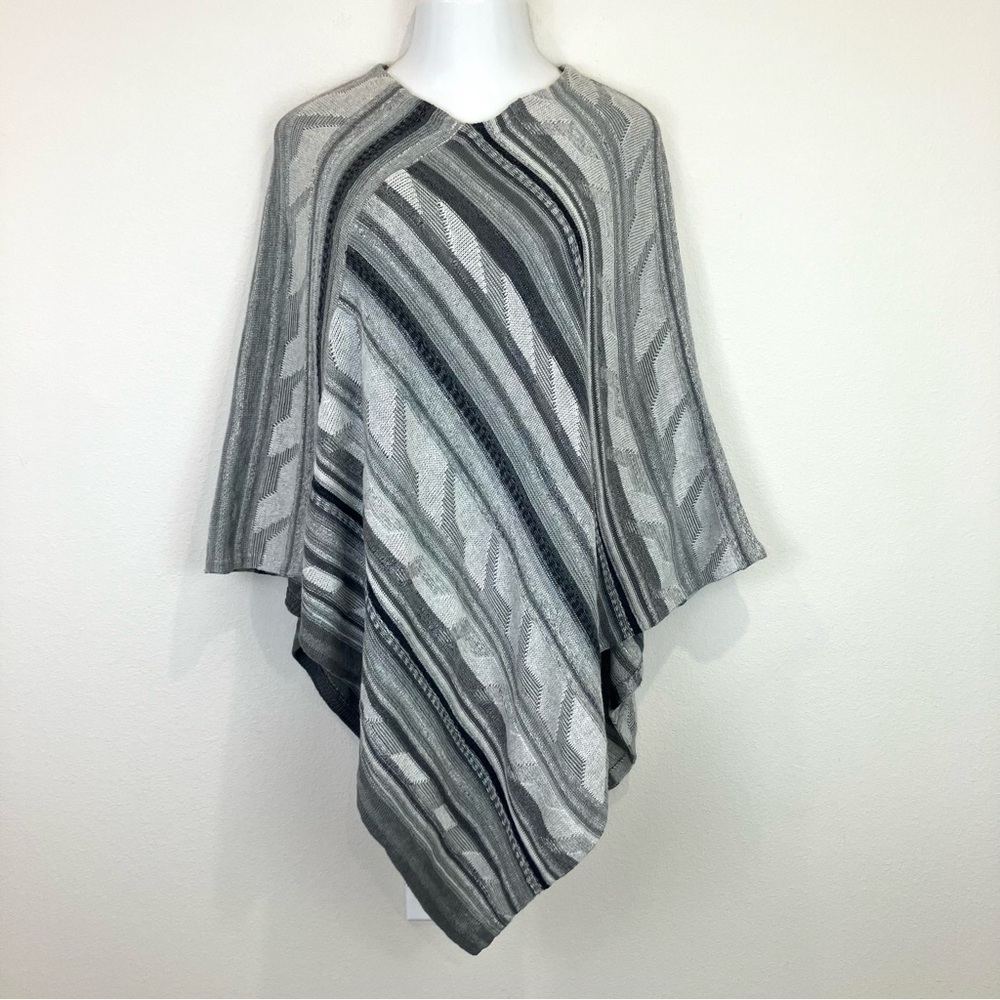 Lauren Ralph Lauren Boho Relaxed Knit Cotton Linen Poncho Sz L/XL - Picture 2 of 7